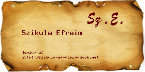 Szikula Efraim névjegykártya